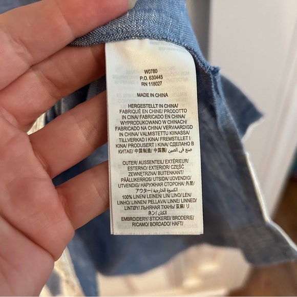 Boden Womens Embroidered Linen Kaftan Dress size 8R - Picture 8 of 9